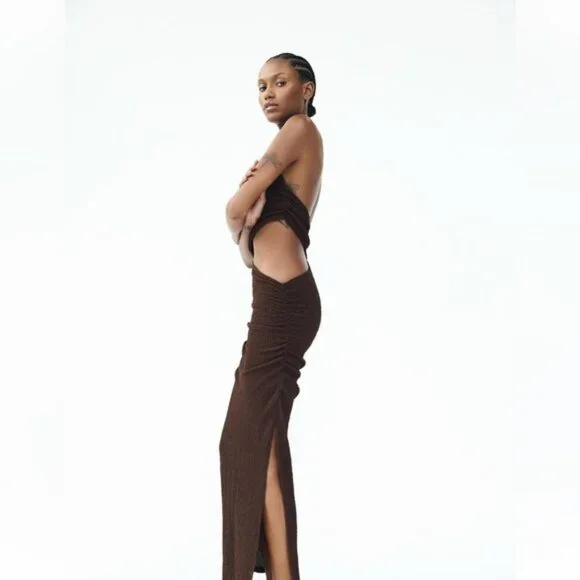 ZARA TEXTURED CUT OUT DRESS - Picture 6 of 11